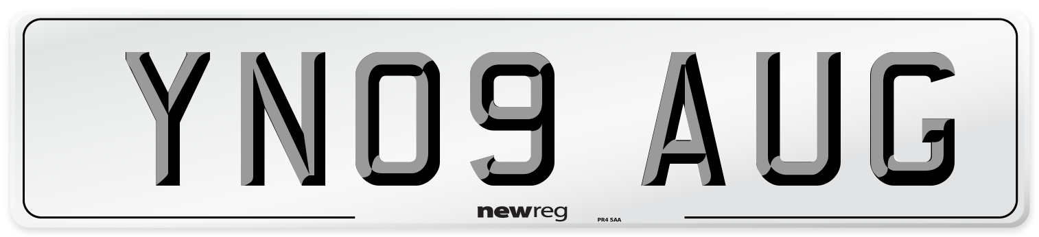 YN09 AUG Number Plate from New Reg